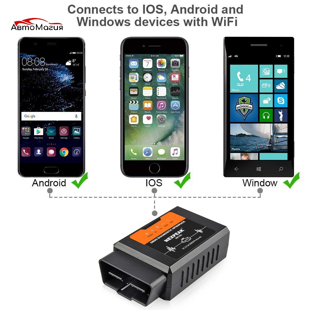 Автомобильный сканер NEXPEAK NX 103 Wi-Fi ELM 327 V1.5 OBD2 (Чип  PIC18F25K80) — Автомагия